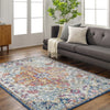 LOU Vintage Traditional Oriental Boho Saffron/Navy Rug