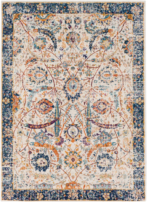 KUSH Vintage Traditional Oriental Boho Blue/Beige Rug