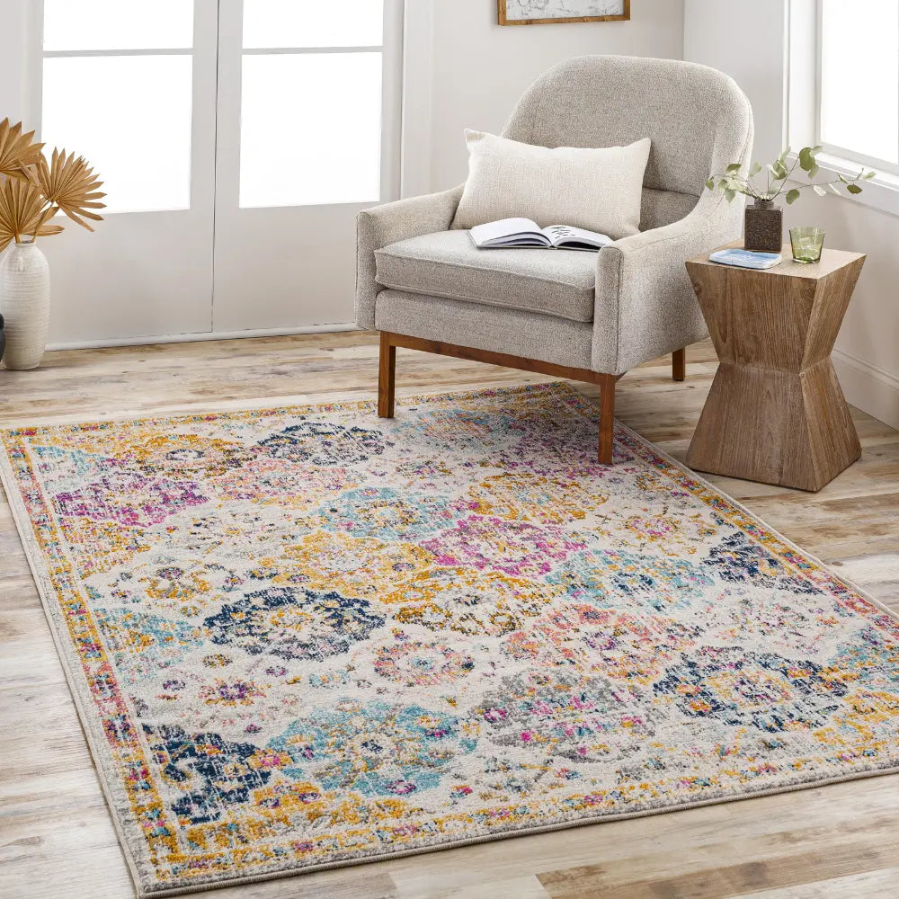 INES Vintage Traditional Oriental Boho Saffron/Burnt Orange Rug ...