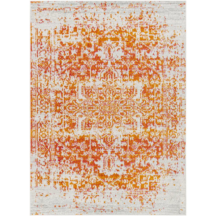 JULIETTE Vintage Traditional Oriental Boho Orange/White Rug Orange Rug ...