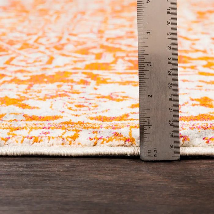 JULIETTE Vintage Traditional Oriental Boho Orange/White Rug