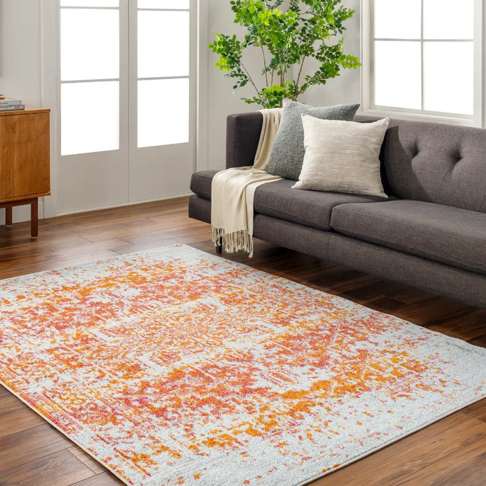 JULIETTE Vintage Traditional Oriental Boho Orange/White Rug