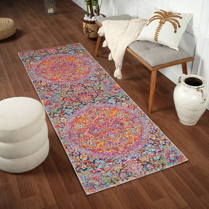 NEERJA Vintage Traditional Oriental Boho Garnet Rug