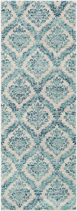 MALTI Vintage Traditional Oriental Boho Teal Rug