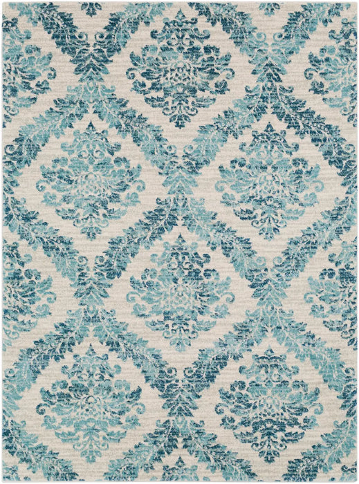 MALTI Vintage Traditional Oriental Boho Teal Rug