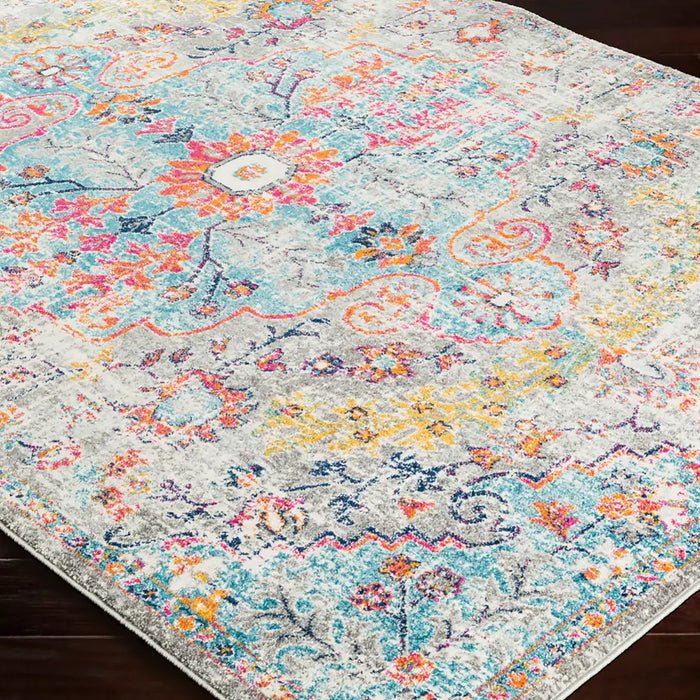 LOU Vintage Traditional Oriental Boho Teal/Beige Rug