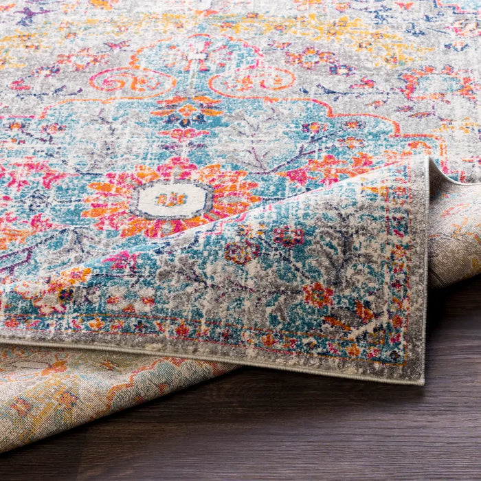 LOU Vintage Traditional Oriental Boho Teal/Beige Rug