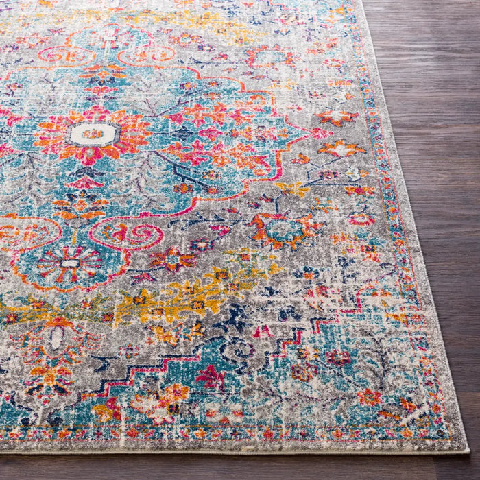LOU Vintage Traditional Oriental Boho Teal/Beige Rug