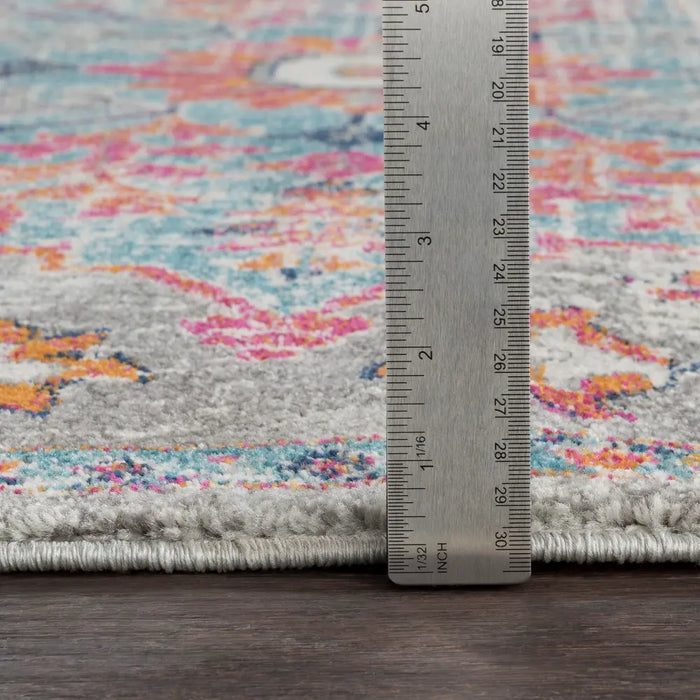 LOU Vintage Traditional Oriental Boho Teal/Beige Rug