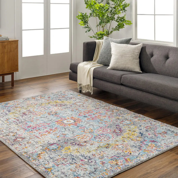 LOU Vintage Traditional Oriental Boho Teal/Beige Rug