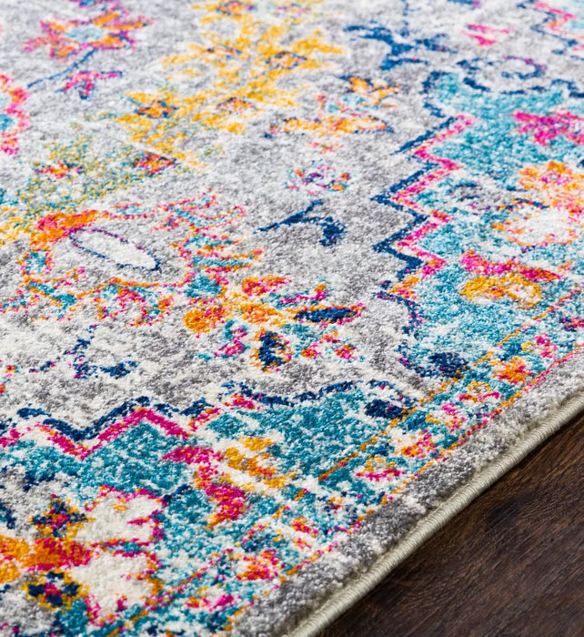 LOU Vintage Traditional Oriental Boho Teal/Beige Rug