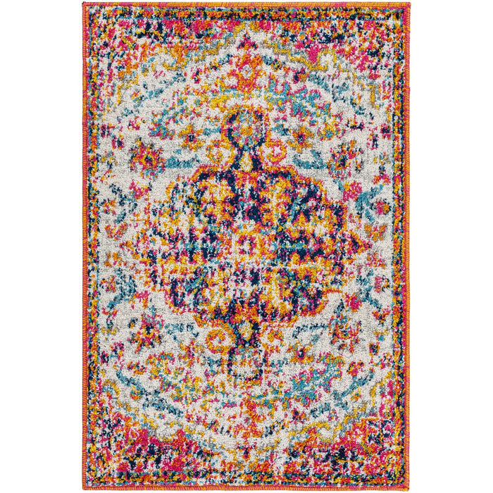 LOU Vintage Traditional Oriental Boho Neon Pink Rug