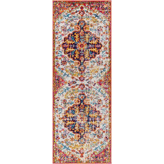 LOU Vintage Traditional Oriental Boho Neon Pink Rug