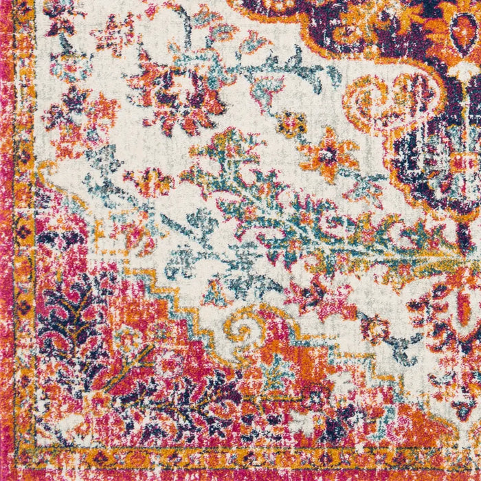 LOU Vintage Traditional Oriental Boho Neon Pink Rug