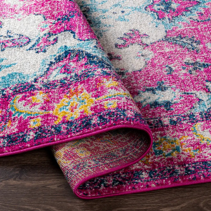 Rustic Pink Rug ADITY Vintage Traditional Oriental Boho Bright Pink Rug pink Rug ...