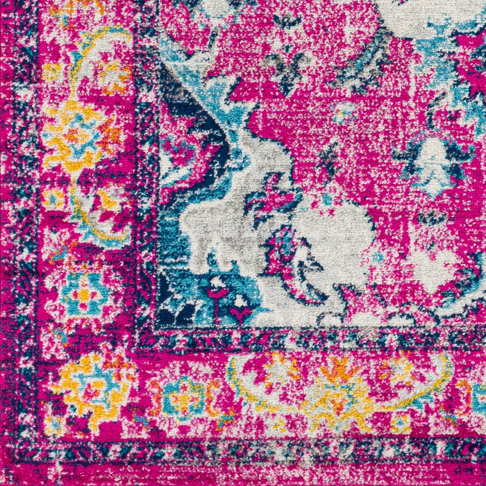 Pink Pattern Rug Traditional ADITY Vintage Traditional Oriental Boho Bright Pink Rug pink Rug ...