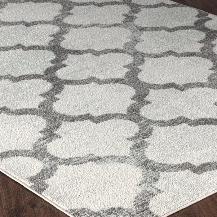 Quinn Vintage Oriental Boho Grey White Rug