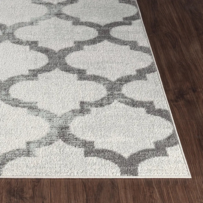 Quinn Vintage Oriental Boho Grey White Rug