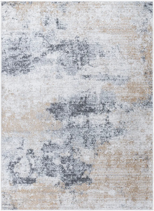 Edith Abstract Modern Marble Charcoal/Amber Rug