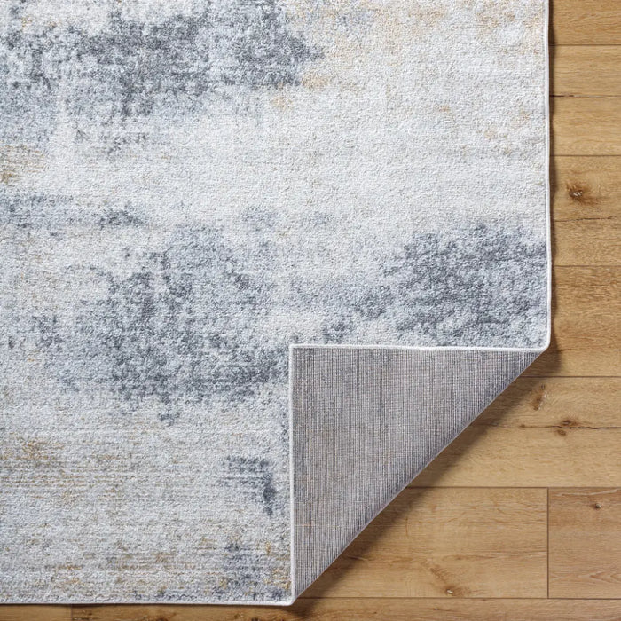 Edith Abstract Modern Marble Charcoal/Amber Rug