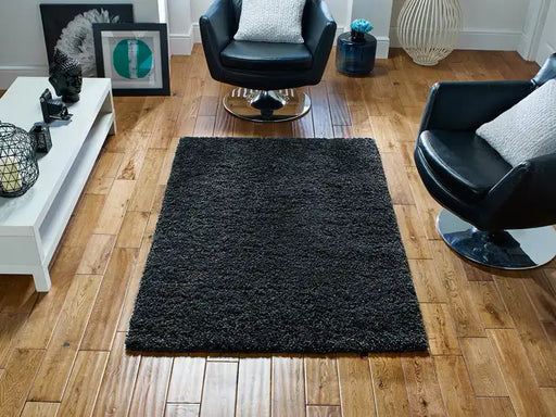 Oriental Weavers harmony charcoal Black Living Room Shaggy Rug.