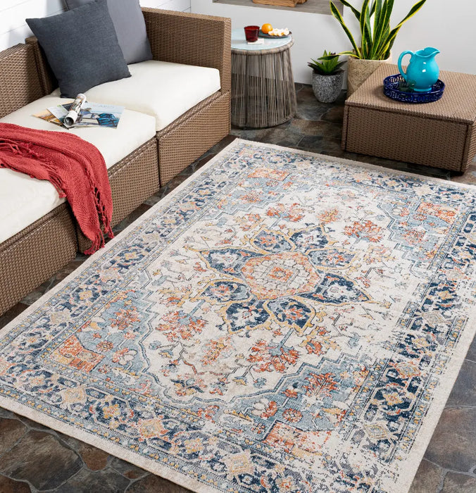 SELMA HILL In- & Outdoor Traditional Boho Dark Blue Rug
