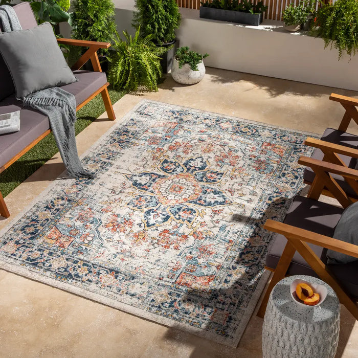 SELMA HILL In- & Outdoor Traditional Boho Dark Blue Rug