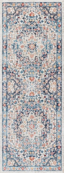 SELMA CLIFF In- & Outdoor Traditional Boho Dark Blue Rug