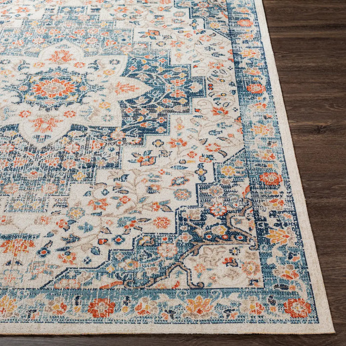 SELMA CLIFF In- & Outdoor Traditional Boho Dark Blue Rug
