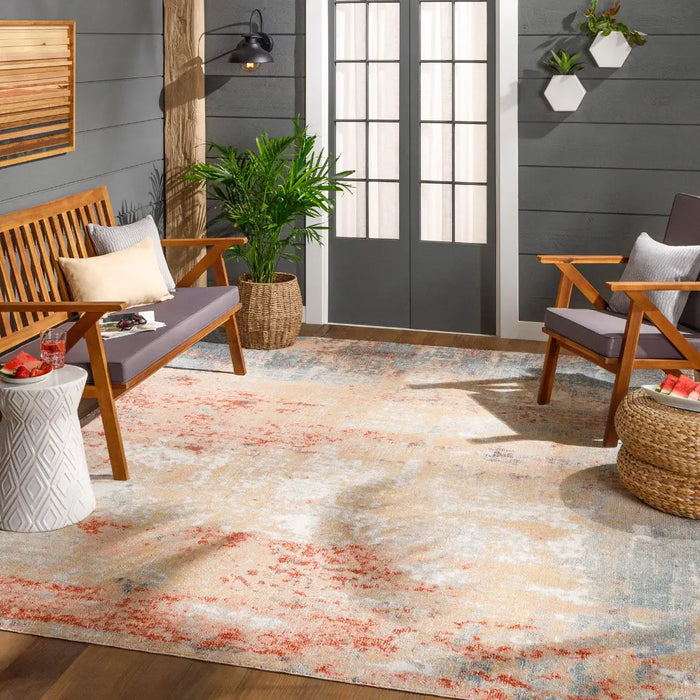SAMIRA HILL In- & Outdoor Modern Burnt Orange Rug