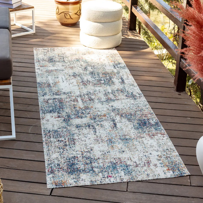 Leila In- & Outdoor Modern Blue/Grey Rug