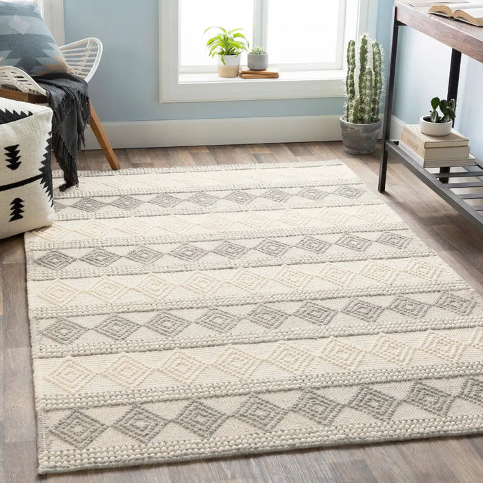 Tarini Hand-Woven Cottage Wool Charcoal Rug