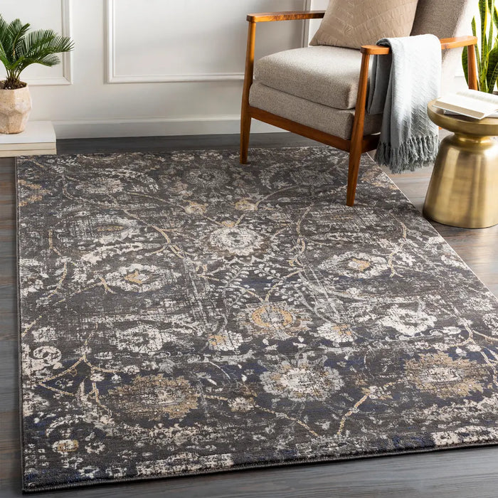 Aarya Vintage Oriental Boho Black Rug