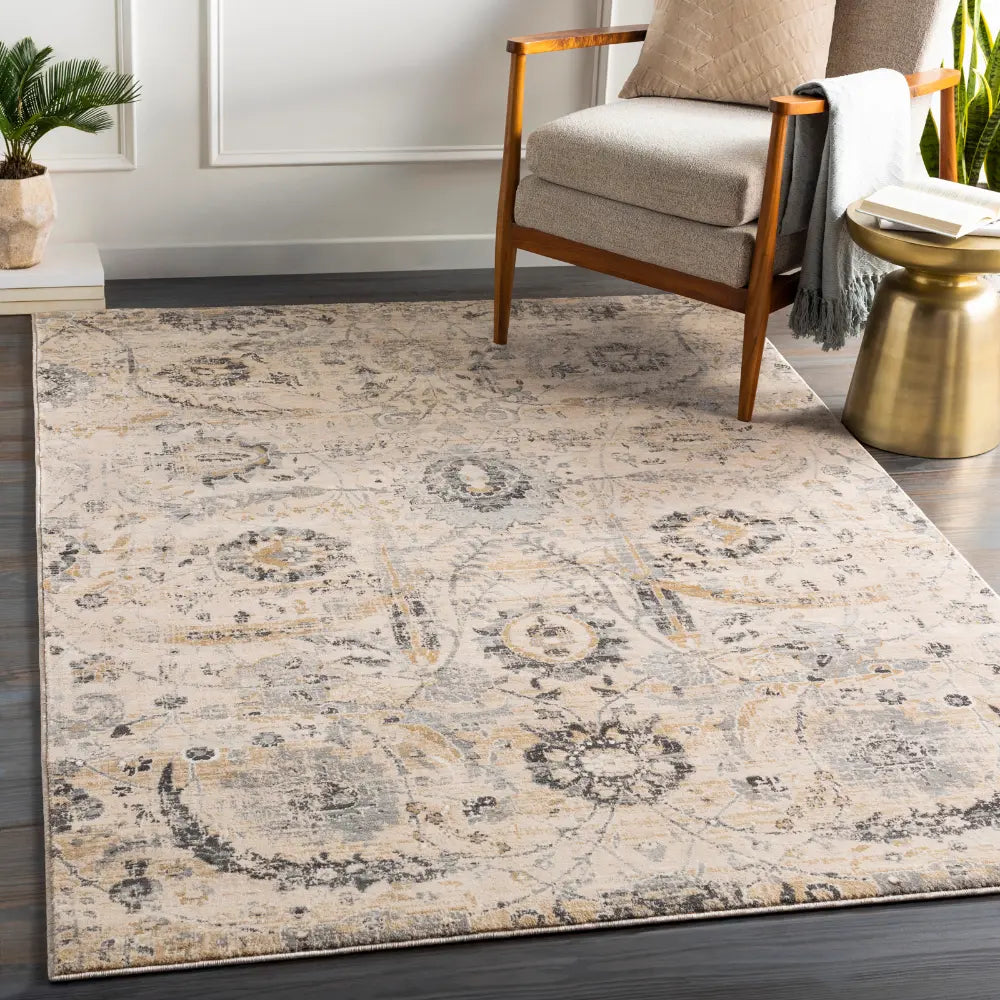 AARYA Vintage Traditional Oriental Boho Beige Rug Beige Rug ...