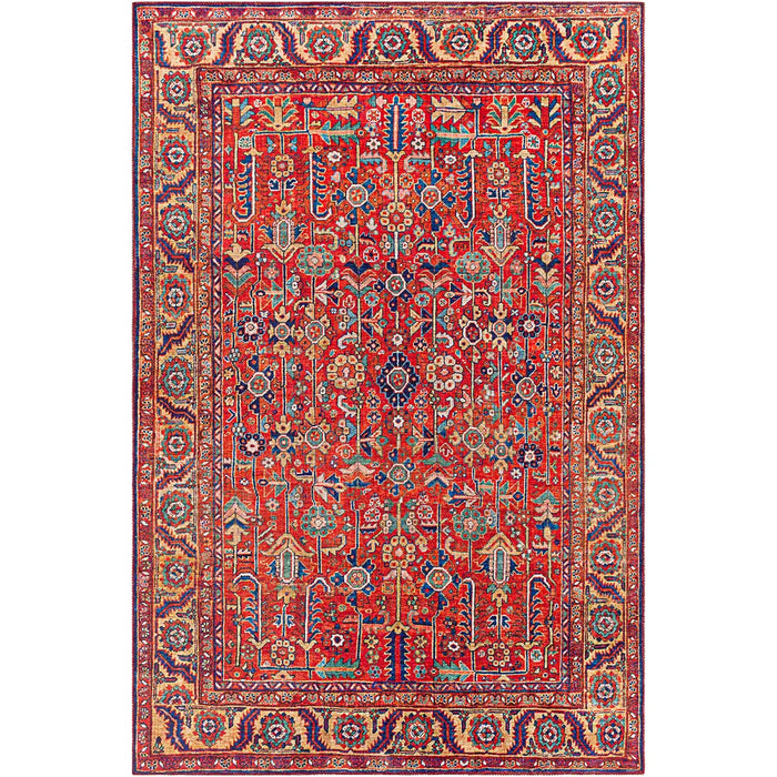 Doina Vintage Oriental Boho Sky Burnt Orange Rug