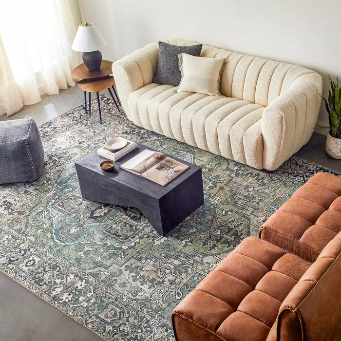 Viorica Vintage Oriental Boho Dark Green Rug