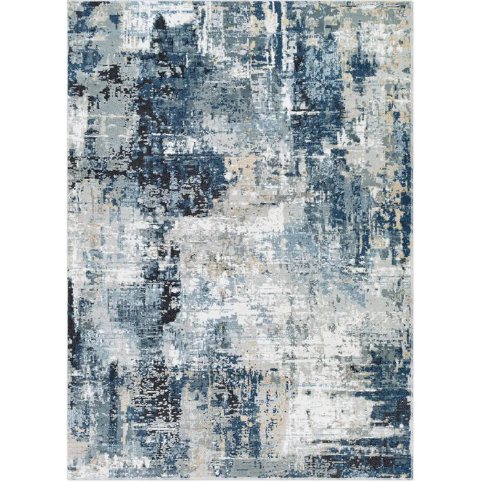 LENA Abstract Modern Marble Denim Rug