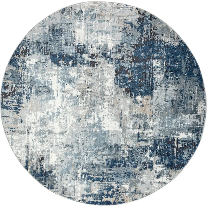 LENA Abstract Modern Marble Denim Rug