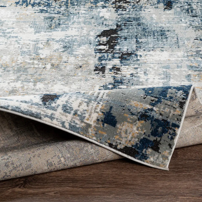 LENA Abstract Modern Marble Denim Rug