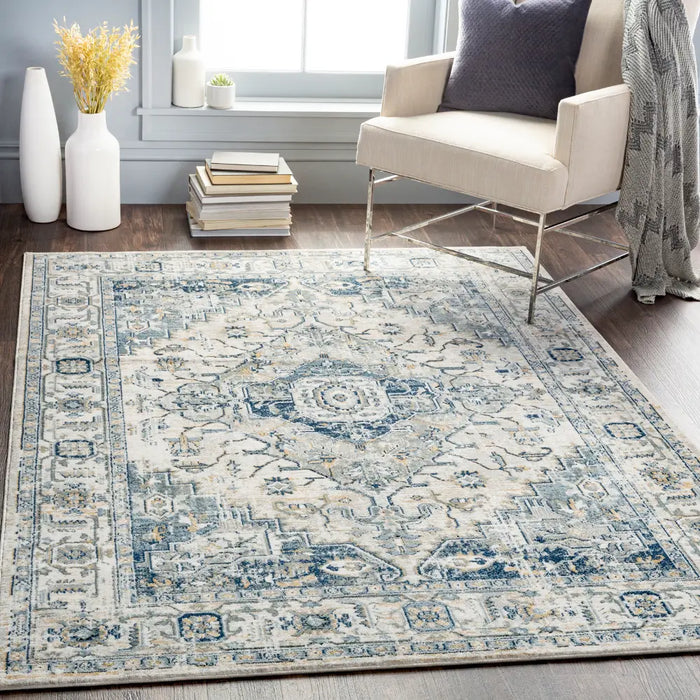 DALILA Vintage Traditional Oriental Boho Dark Blue Rug