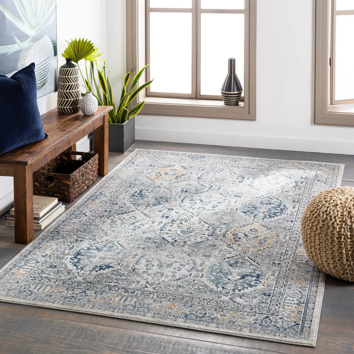 CAMILA Vintage Traditional Oriental Boho Light Grey Rug