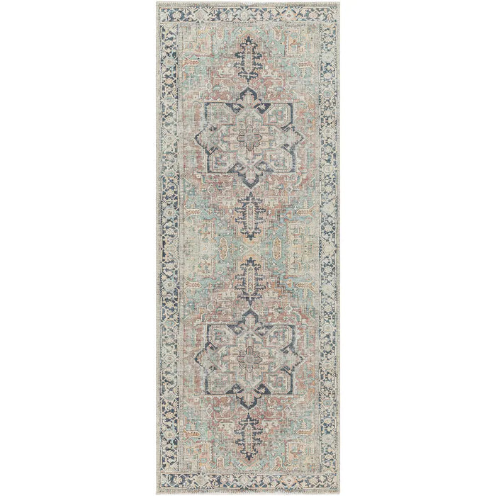 DIDO Machine Washable Traditionnal Boho Sage Rug