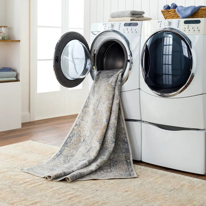 VIVIAN RIDGE Machine Washable Traditionnal Boho Taupe Rug