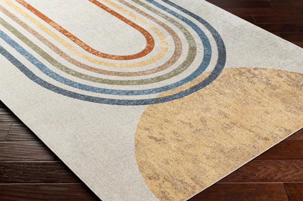 BARBARA Machine Washable Modern Beige Rug
