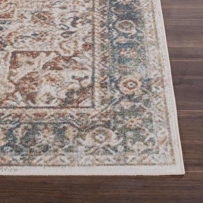 ALORA Machine Washable Traditional Boho Burnt Orange Rug