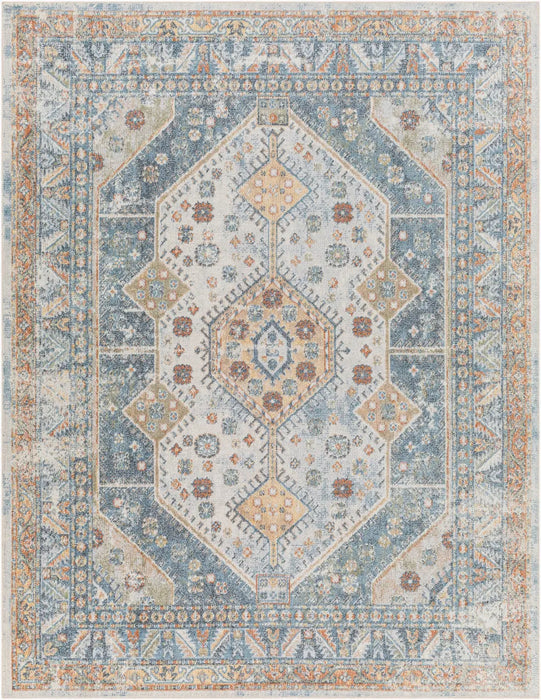 ALKA Machine Washable Traditional Boho Denim Rug