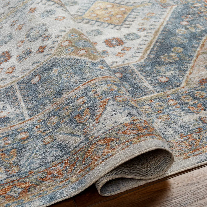 ALKA Machine Washable Traditional Boho Denim Rug