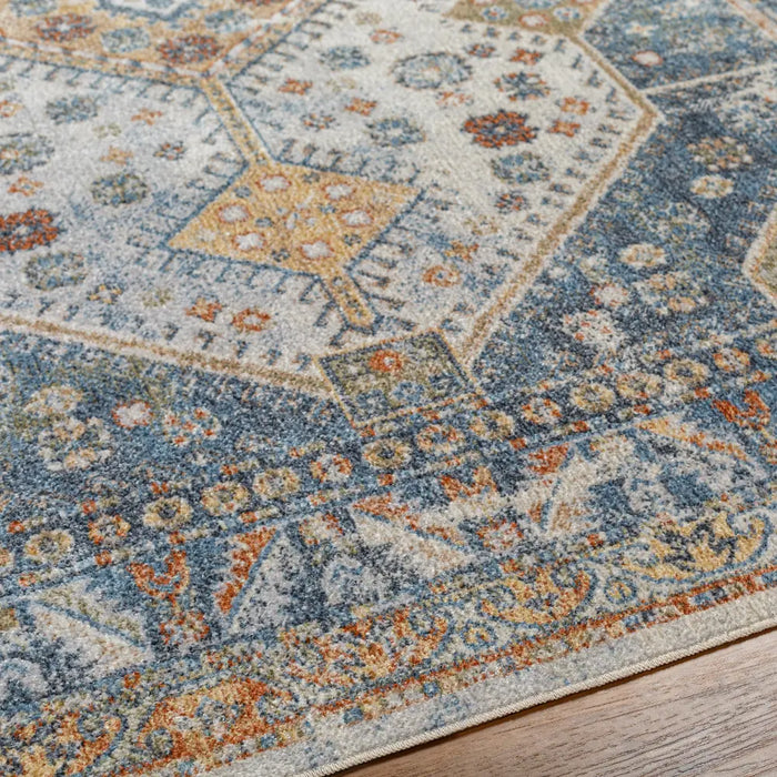 ALKA Machine Washable Traditional Boho Denim Rug
