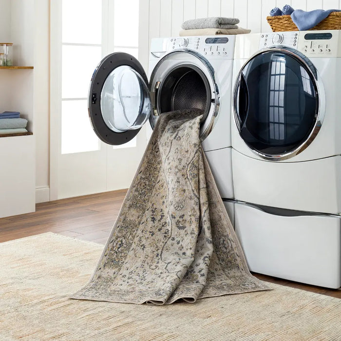 CELINE Machine Washable Traditional Boho Camel Rug