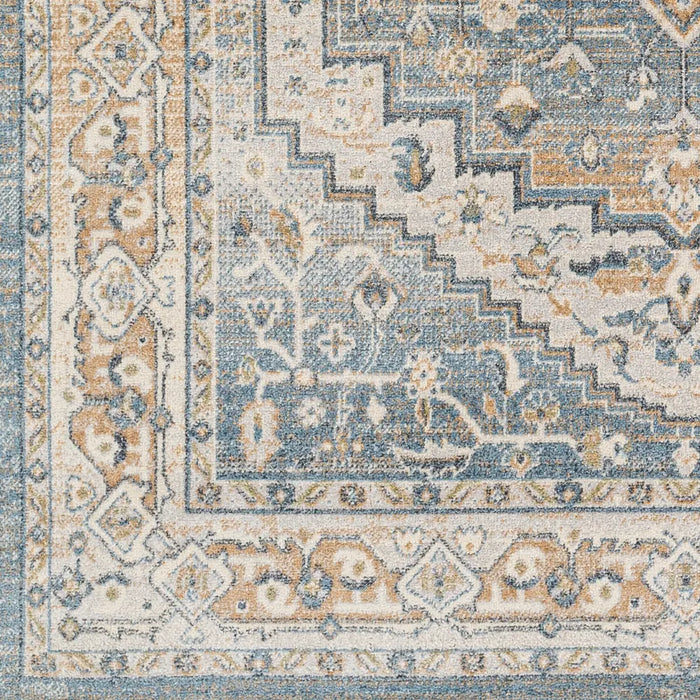 JENNIFER Machine Washable Traditional Boho Navy Blue Rug